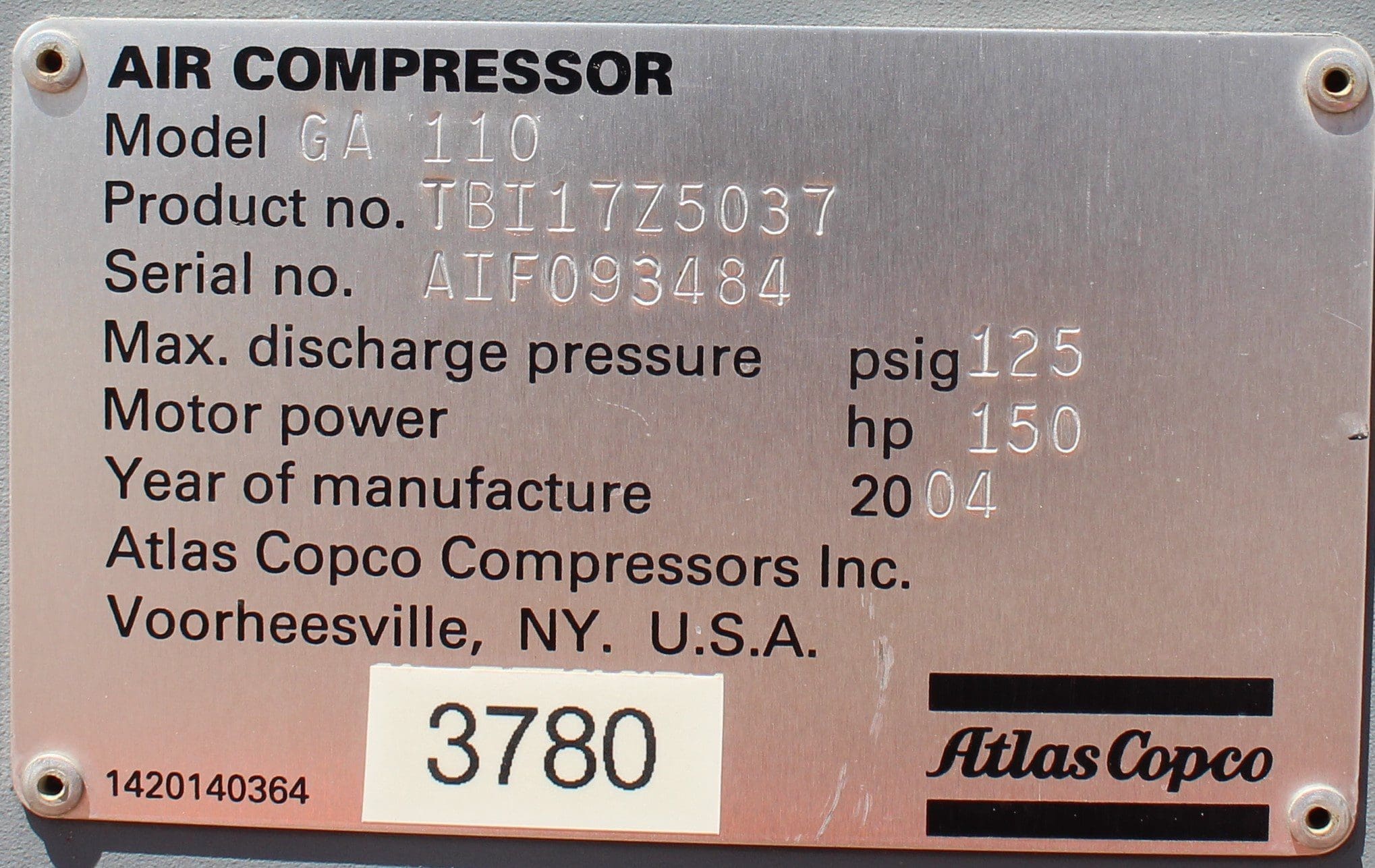 Atlas Copco GA 110 Air Compressor - Image 2