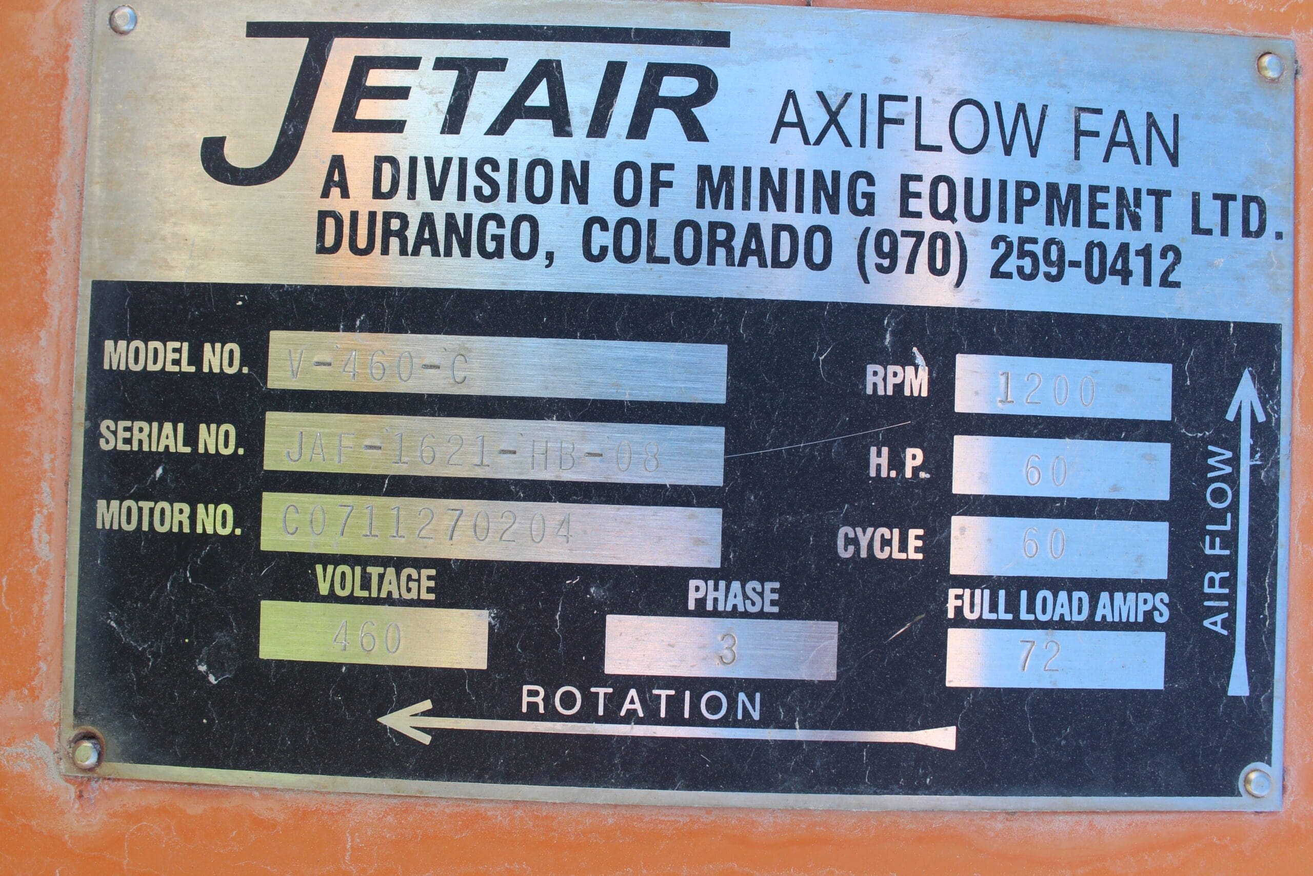 Jet Air Fan - Model V-460-C - Image 4