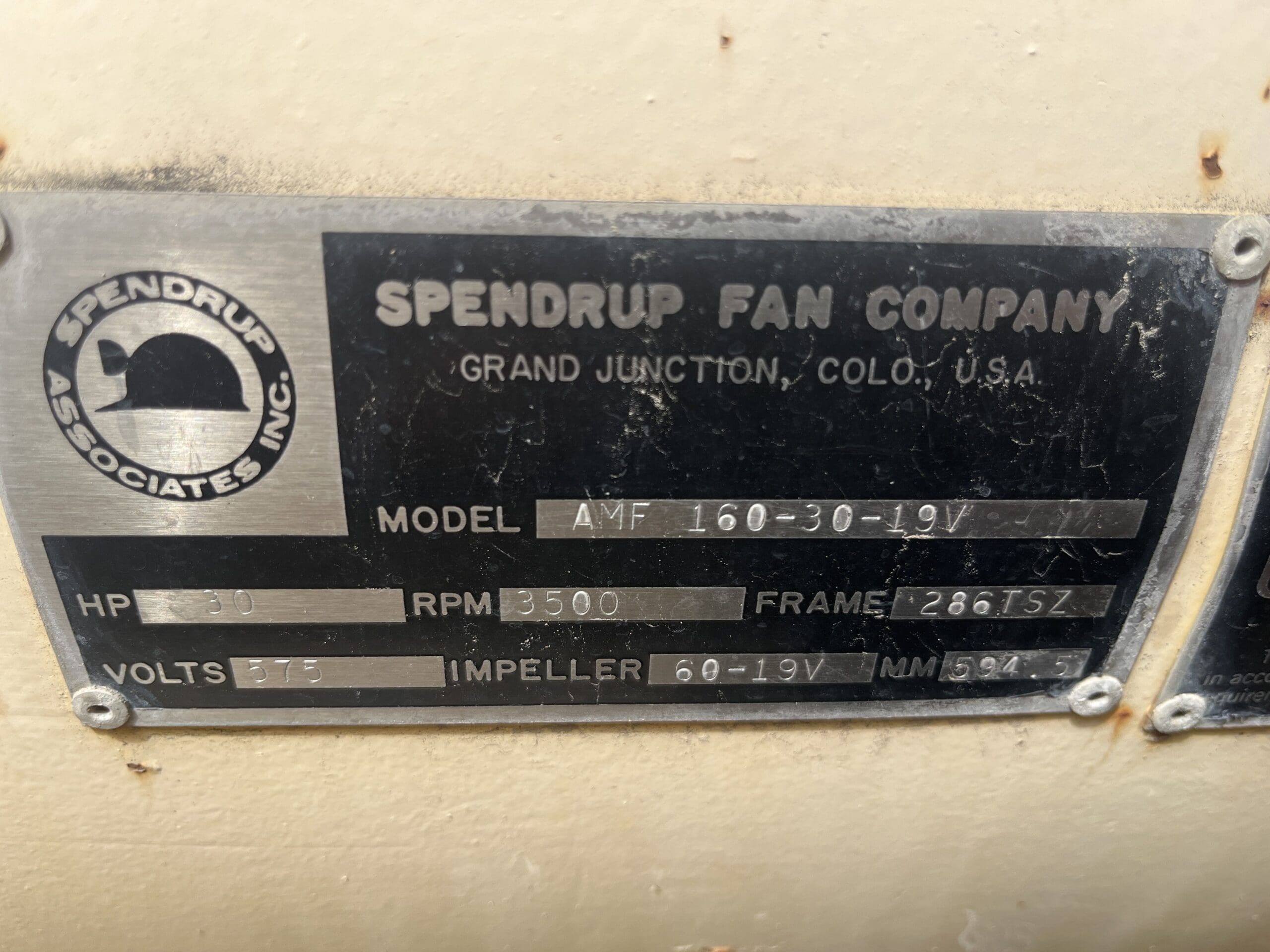 Spendrup Fan - Model AMF-160-30-19V - Image 2